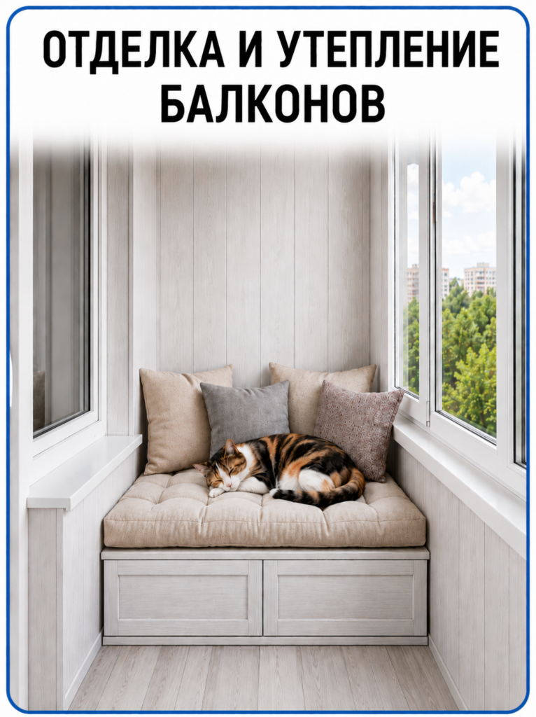 отделка и утепление балконов и лоджий